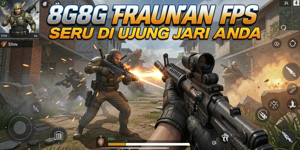 Screenshot gameplay 8G8G dengan aksi tembak-menembak yang mendebarkan.