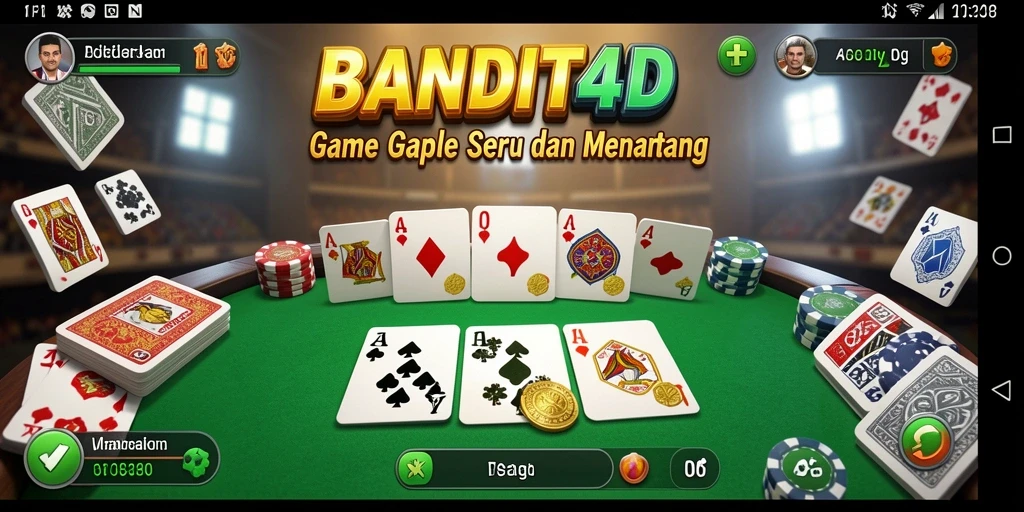Tampilan gameplay seru di BANDIT4D saat bermain Gaple.