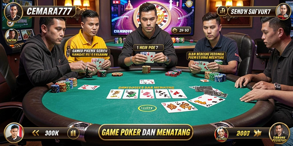 Screenshot CEMARA777 menampilkan aksi seru saat bermain Poker.