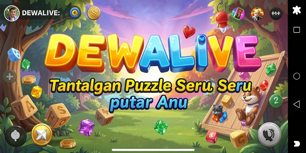 Screenshot gameplay DEWALIVE menampilkan potongan puzzle menarik.