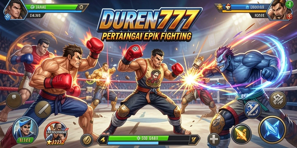 Tangkapan layar yang memperlihatkan aksi bertarung di DUREN777.