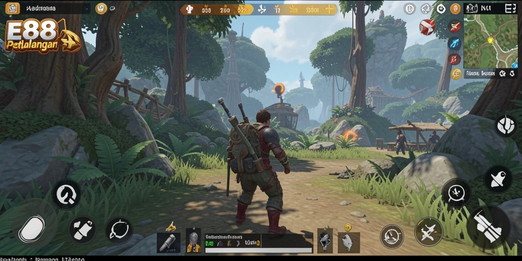 Screenshot gameplay menampilkan eksplorasi dalam dunia terbuka yang luas.