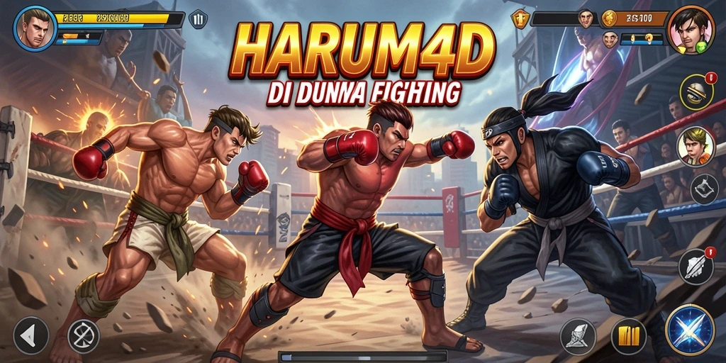 Screenshot gameplay HARUM4D menunjukkan pertarungan mendebarkan antara dua karakter.