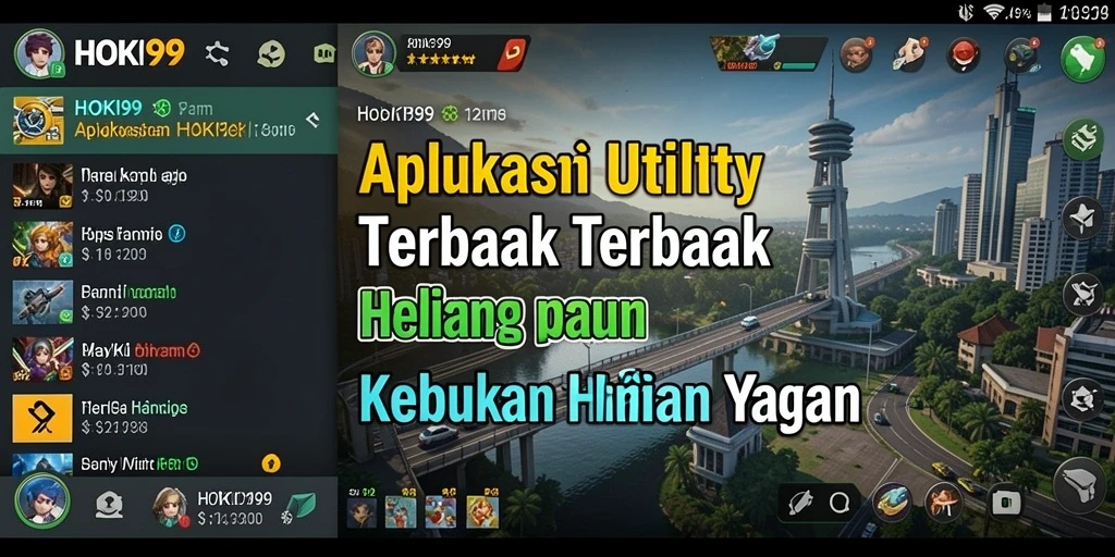 Screenshot utama HOKI99 menampilkan antarmuka aplikasi Utility yang ramah pengguna.