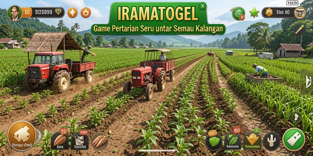 Screenshot menunjukkan momen menyenangkan dalam mengelola kebun di IRAMATOGEL.