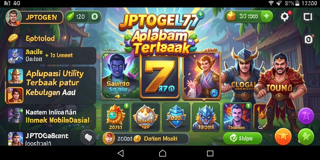 Tampilan utama aplikasi JPTOGEL77 dengan fitur Utility yang bermanfaat.