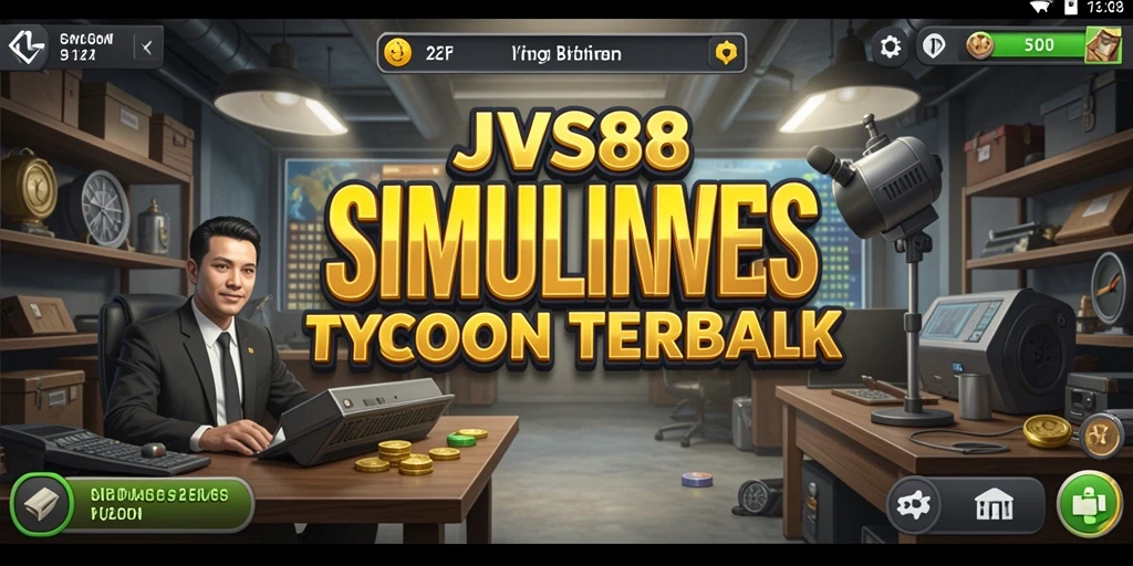 Gameplay interaktif dengan elemen bisnis menarik.