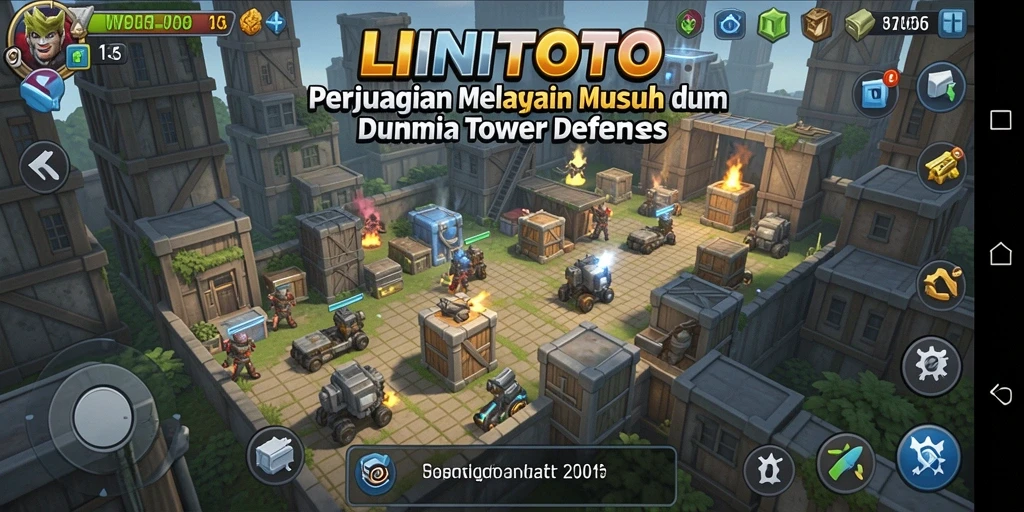 Gameplay seru LINITOTO menampilkan pertahanan yang menegangkan.