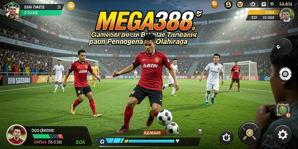 Tampilan mendebarkan dari gameplay sepak bola di MEGA388.