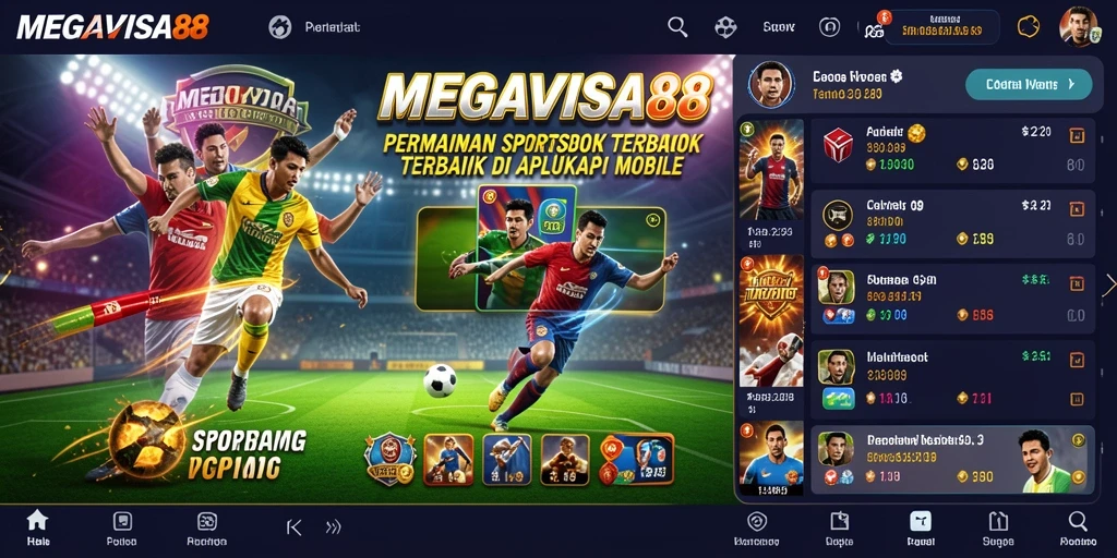 Screenshot MEGAVISA88 menunjukkan tampilan antarmuka taruhan olahraga yang menarik.