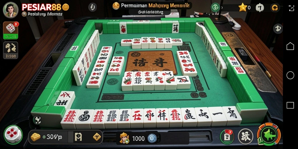 Screenshot gameplay PESIAR88 menampilkan aksi Mahjong yang mendebarkan.