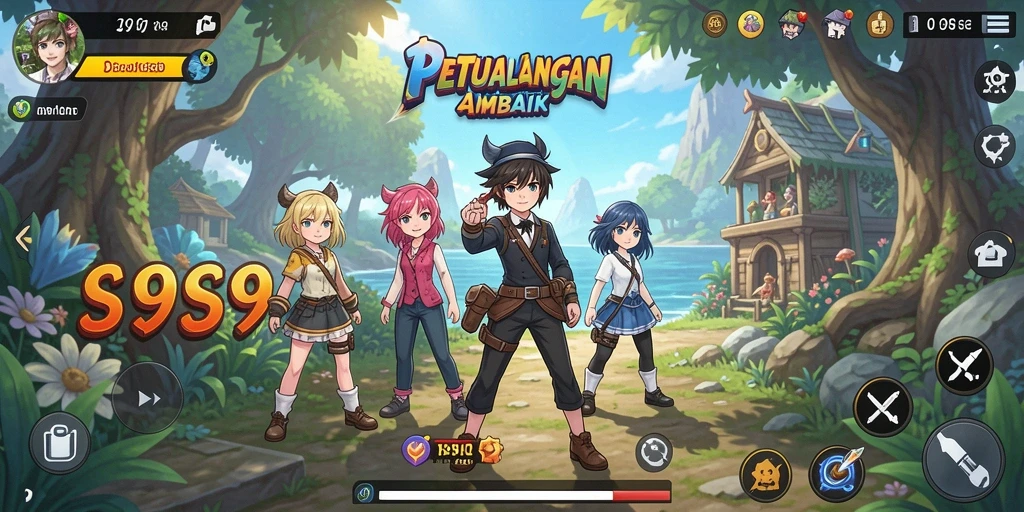 Tampilan gameplay yang penuh warna dan dinamis di S9S9.