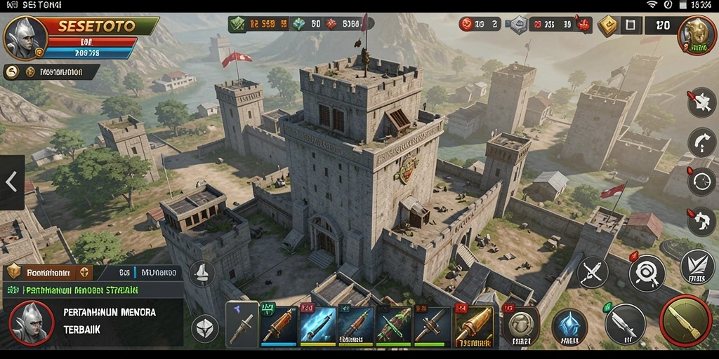 Tampilan gameplay SESETOTO yang seru dalam pertahanan menara.