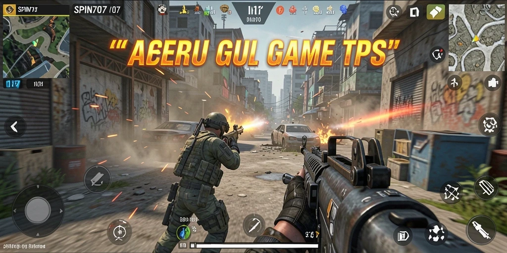 Screenshot gameplay SPIN707 menampilkan aksi tembak-menembak yang dinamis.