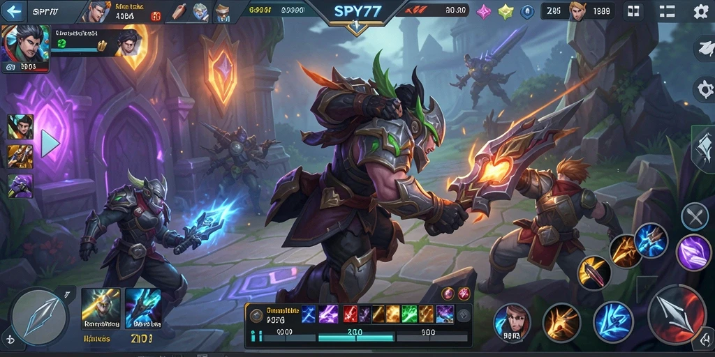 Tangkapan layar SPY77 menunjukkan aksi seru gameplay MOBA.