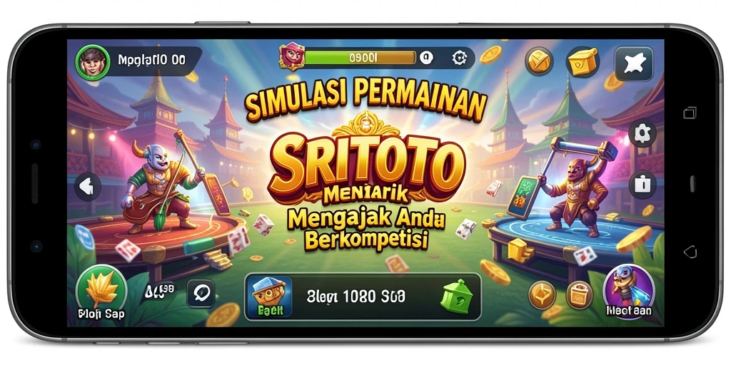 Tangkapan layar utama SRITOTO menampilkan aksi seru dari gameplay simulation.