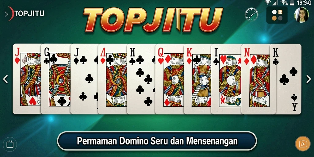 Tampilan gameplay seru dalam permainan Domino TOPJITU.