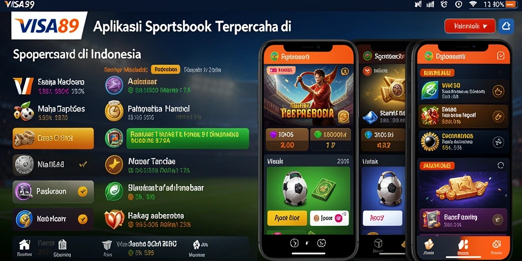 Screenshot utama VISA89 menunjukkan antarmuka taruhan olahraga yang dinamis.